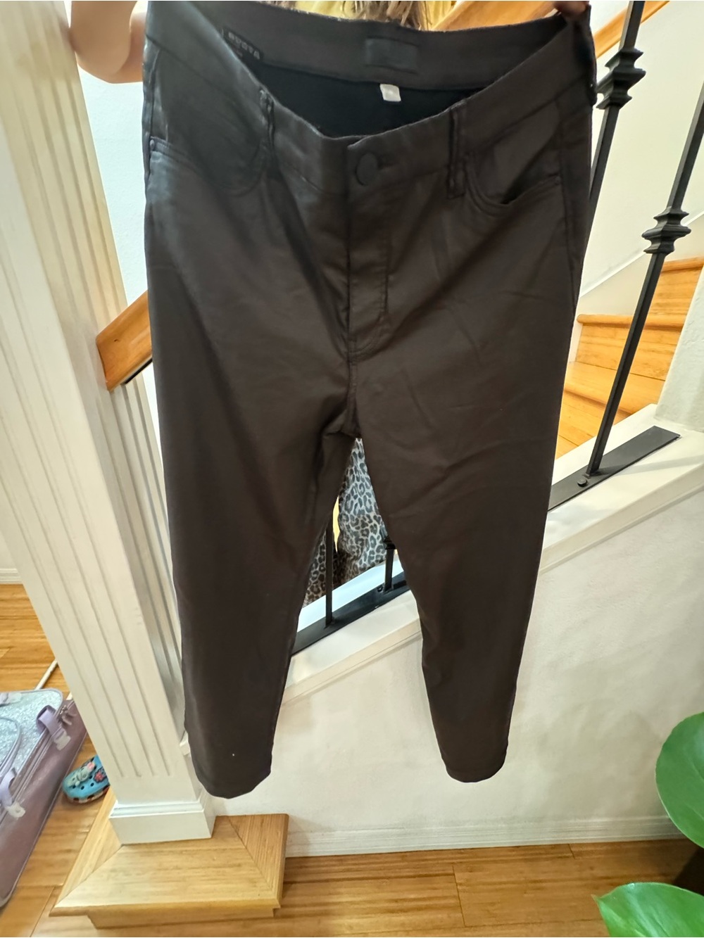 KUT Brand size 12 choc brown coated pants